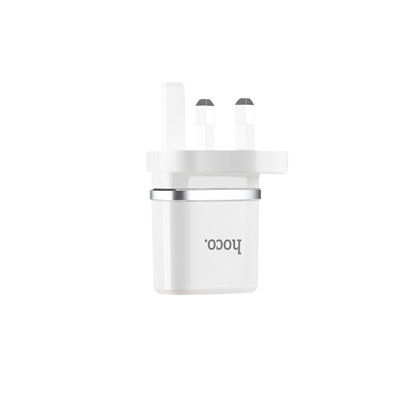 Wall charger “C12B Smart” UK plug dual USB charging adapter
