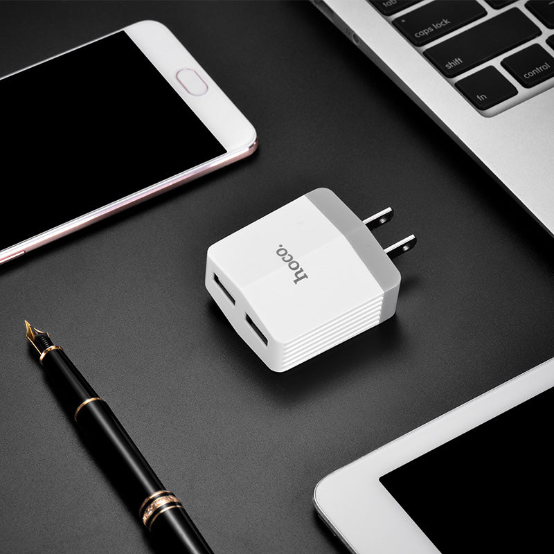 Wall charger “C13B” US plug dual USB charging adapter