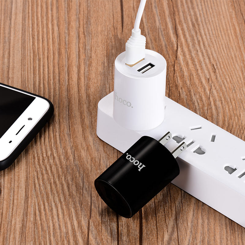 Wall charger “C14 Elite” US plug dual USB LED indicator