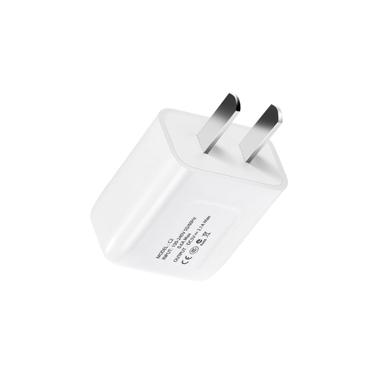 Wall charger “C2” CN plug single USB charging adapter
