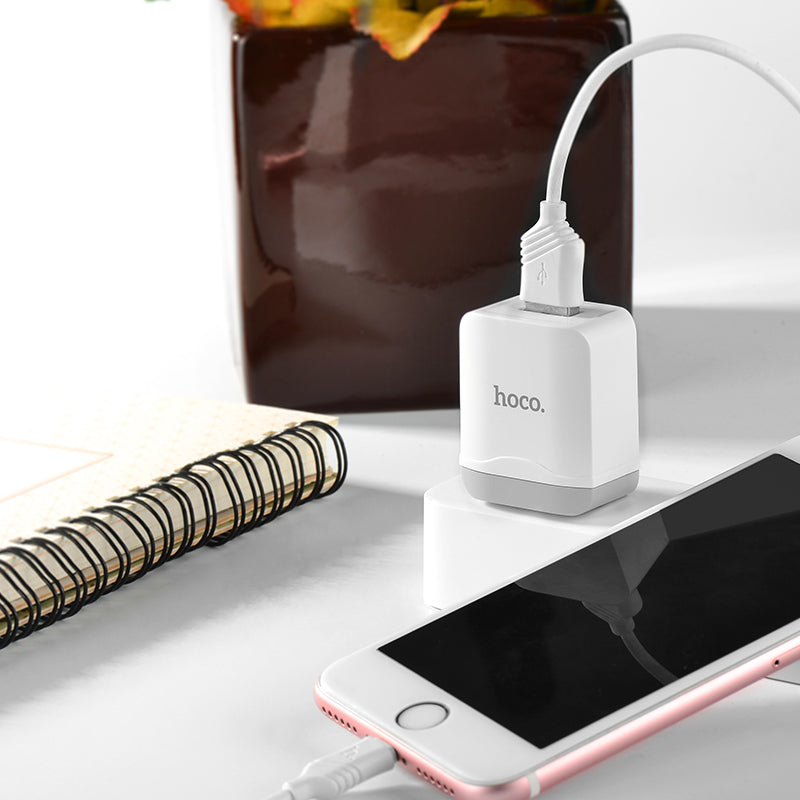 Wall charger “C22 Little superior” US plug single USB set with cable