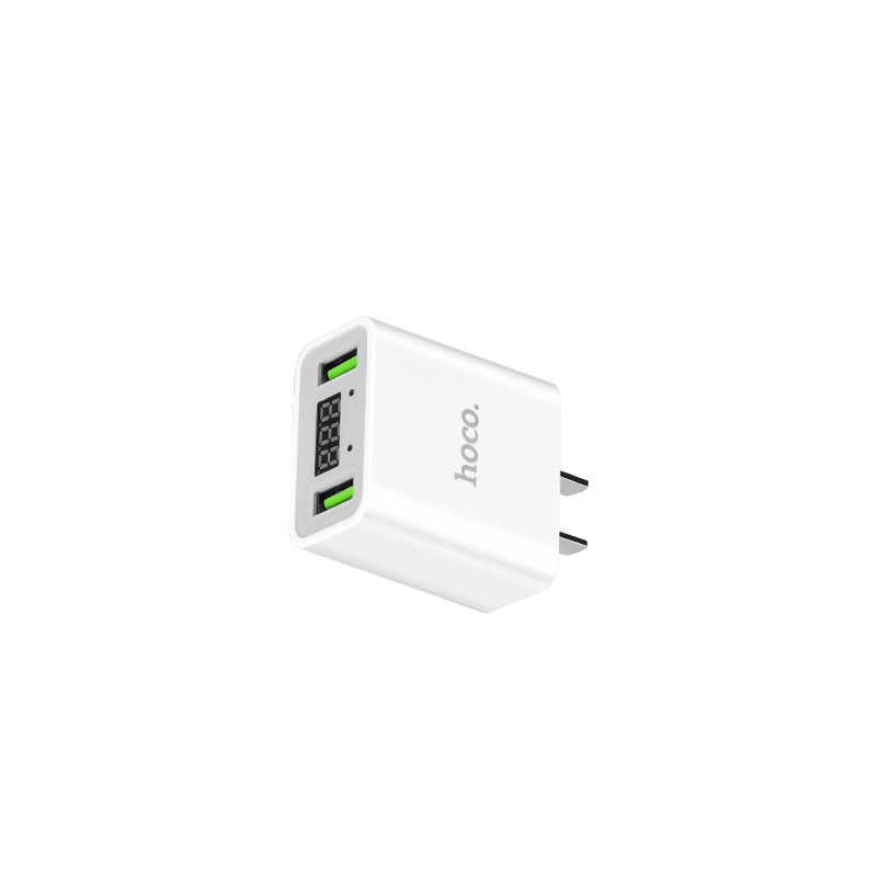 Wall charger “C25 Cool” US plug dual USB LED display