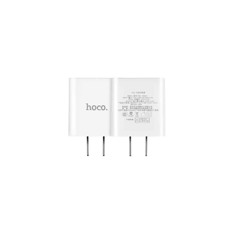 Wall charger “C25 Cool” US plug dual USB LED display