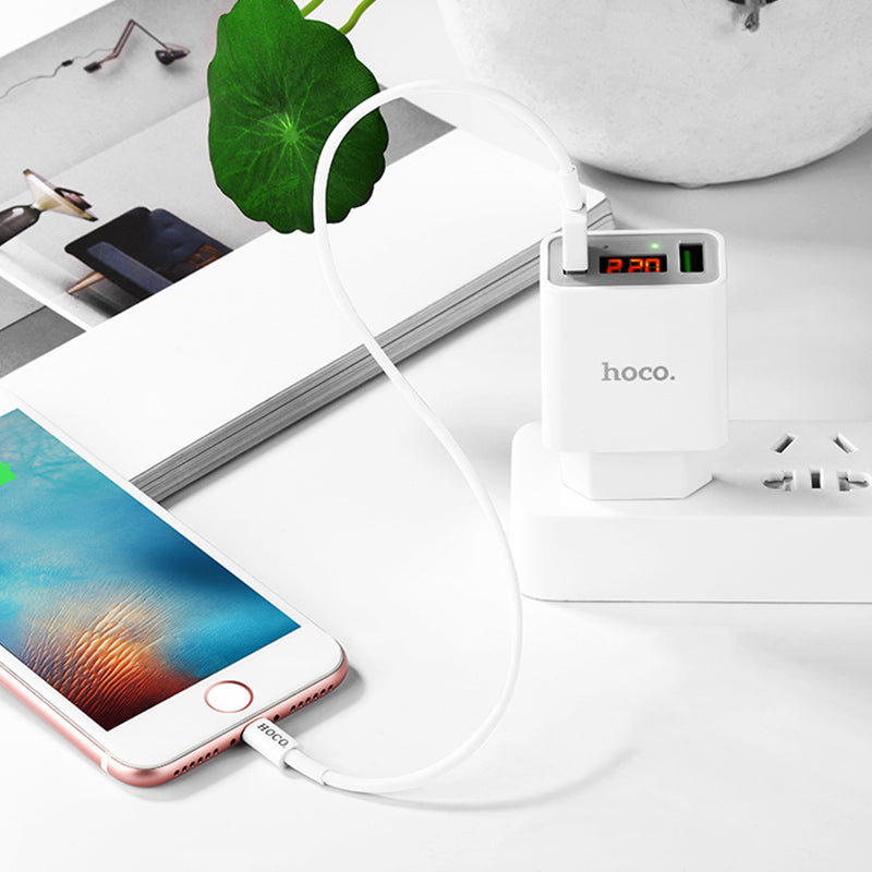 Wall charger “C25A Cool” EU plug dual USB LED display