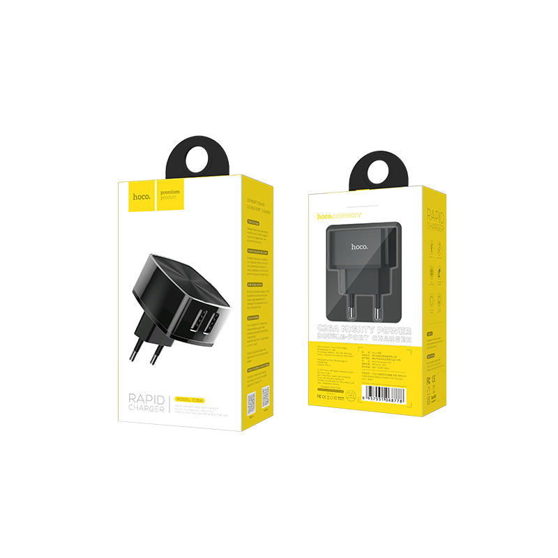 Wall charger “C26A Mighty power” dual USB charging adapter