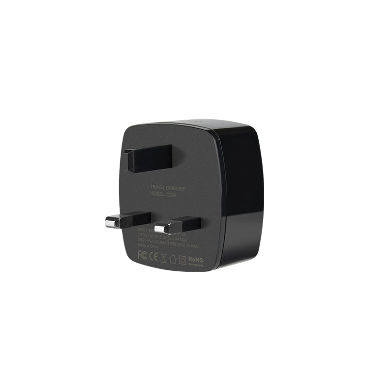 Wall charger “C26A Mighty power” dual USB charging adapter