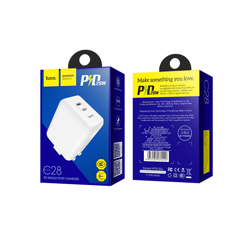 Wall charger “C28 Auspicious” US plug single Type-C set with cable