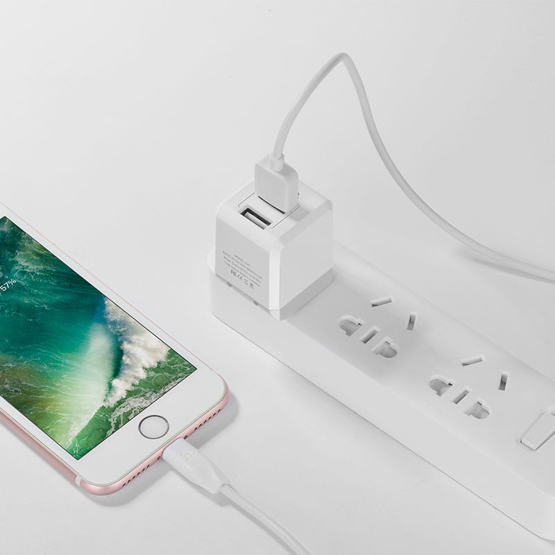 Wall charger “C30 Sincere” folding US plug dual USB