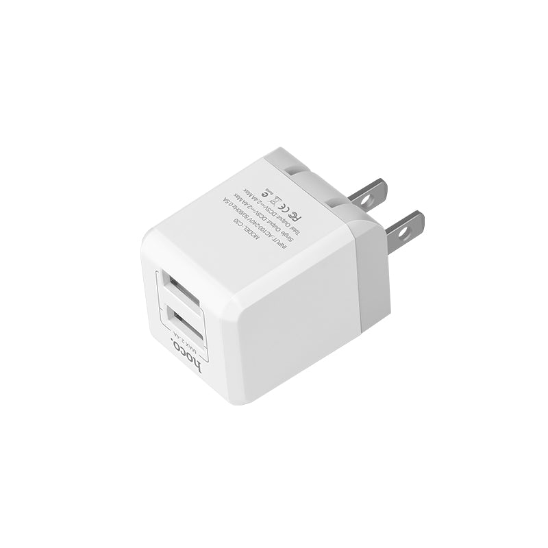 Wall charger “C30 Sincere” folding US plug dual USB