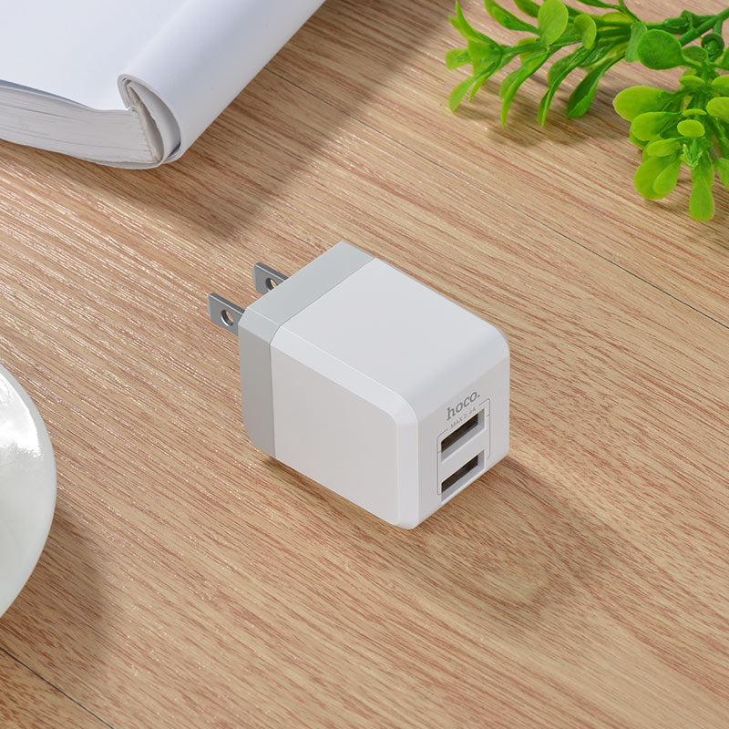 Wall charger “C30 Sincere” folding US plug dual USB
