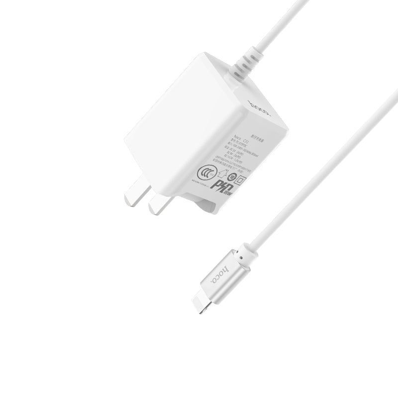 Wall charger “C31 PD” adapter with built-in Lightning cable
