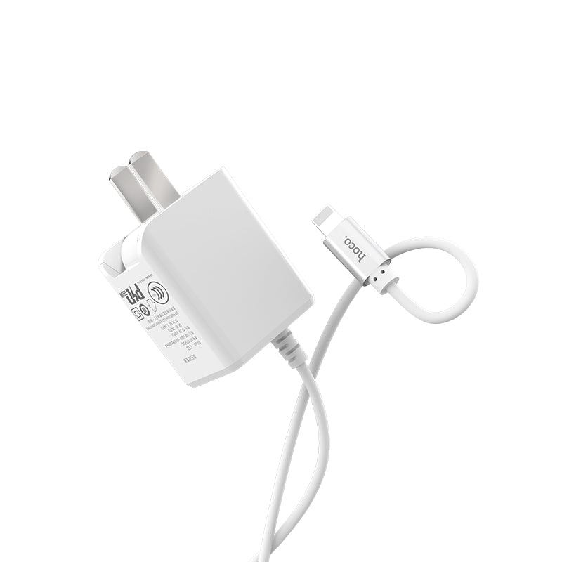 Wall charger “C31 PD” adapter with built-in Lightning cable