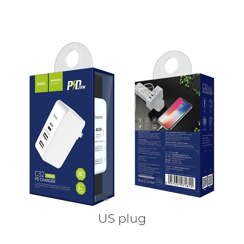 Wall charger “C32 Xpress PD” 2 USB / 1 Type C ports