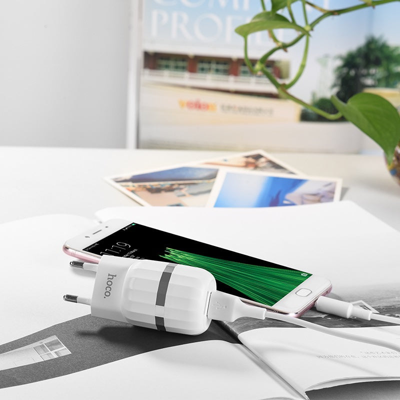 Wall charger “C41A Wisdom” EU dual USB charging adapter