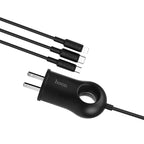 Wall charger “C44 Plentiful” US charging adapter with built-in wire