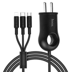Wall charger “C44 Plentiful” US charging adapter with built-in wire