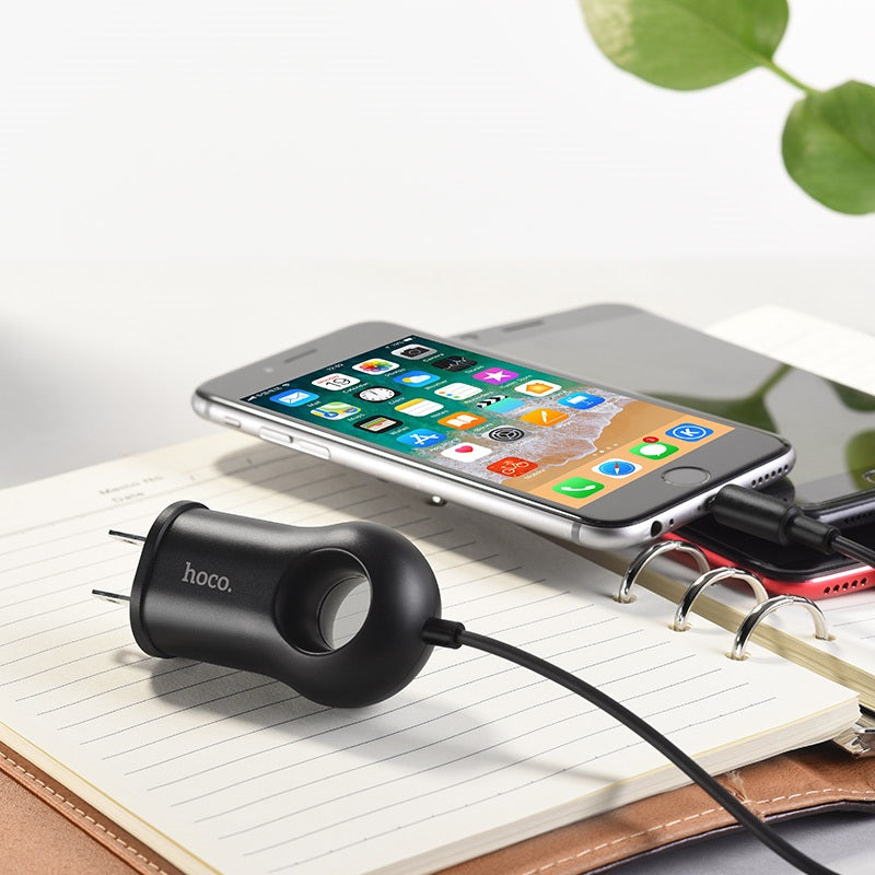 Wall charger “C44 Plentiful” US charging adapter with built-in wire