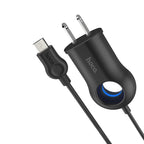 Wall charger “C44 Plentiful” US charging adapter with built-in wire