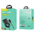 Wall charger “C44 Plentiful” US charging adapter with built-in wire