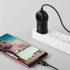 Wall charger “C44 Plentiful” US charging adapter with built-in wire