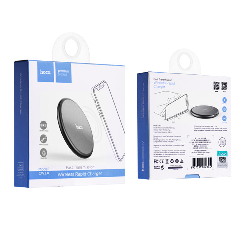 Wireless charger “CW3A Round” portable tabletop charging dock