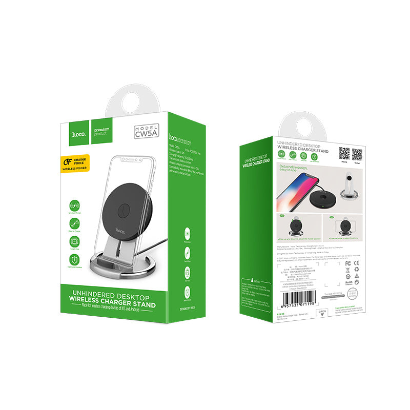Wireless charger “CW5A Unhindered” portable tabletop charging dock