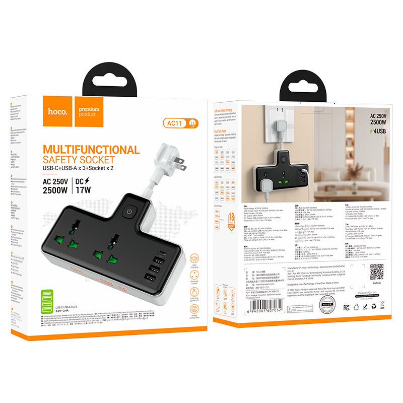 Power strip “AC11 Voyage” 2 sockets US