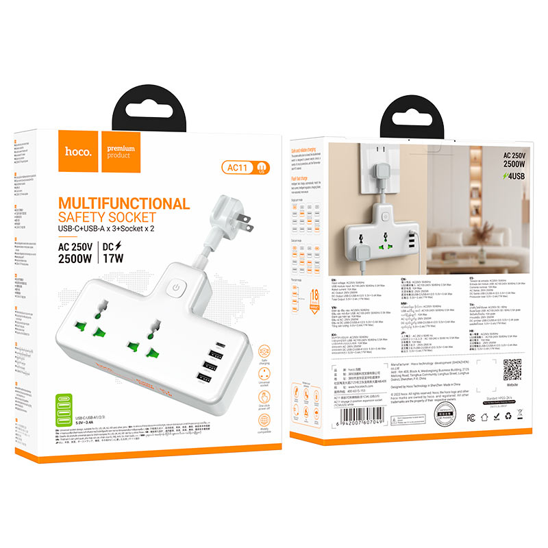 Power strip “AC11 Voyage” 2 sockets US