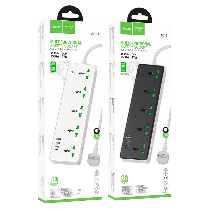 Power strip “AC13 Talento” 5 sockets US