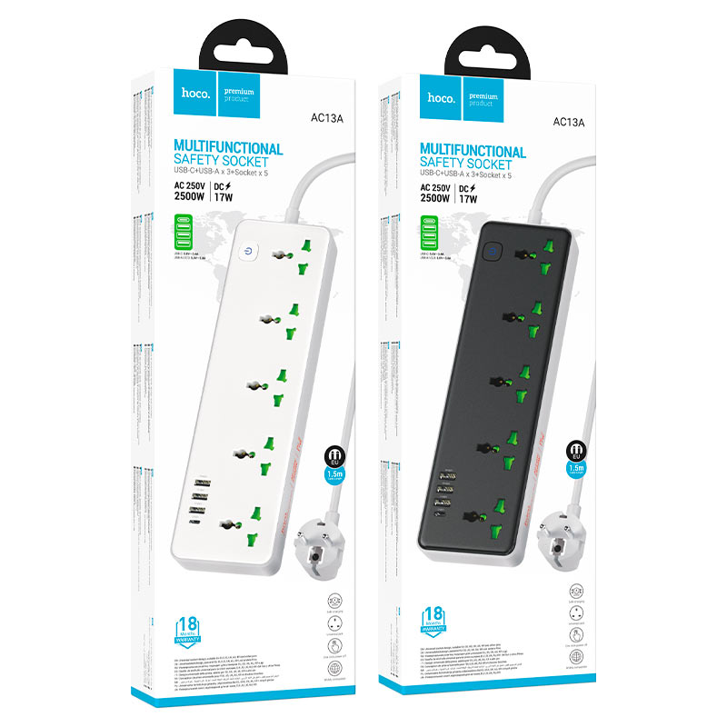 Power strip “AC13A Talento” 5 sockets EU