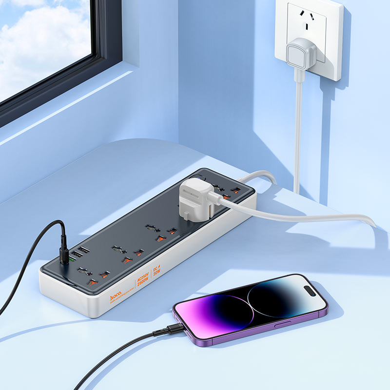 Power strip “AC14 Rico” PD30W + QC3.0 + 5 sockets US