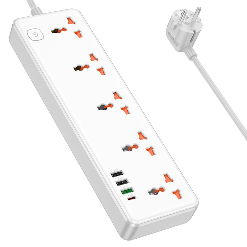 Power strip “AC14A Rico” PD30W + QC3.0 + 5 sockets EU