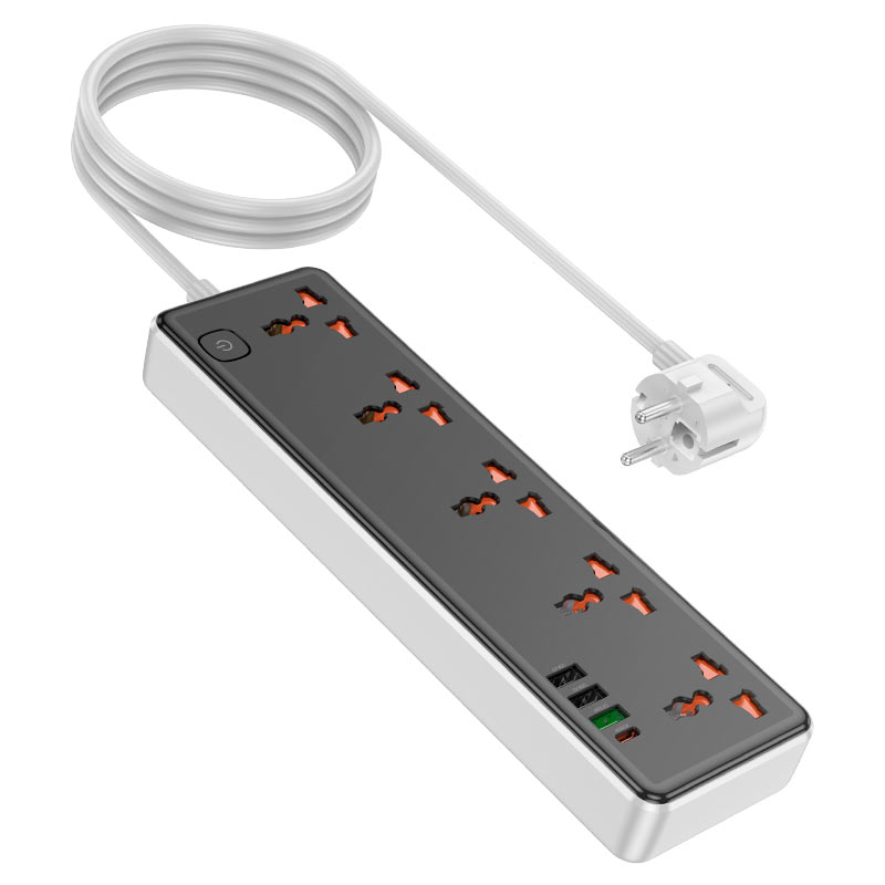 Power strip “AC14A Rico” PD30W + QC3.0 + 5 sockets EU
