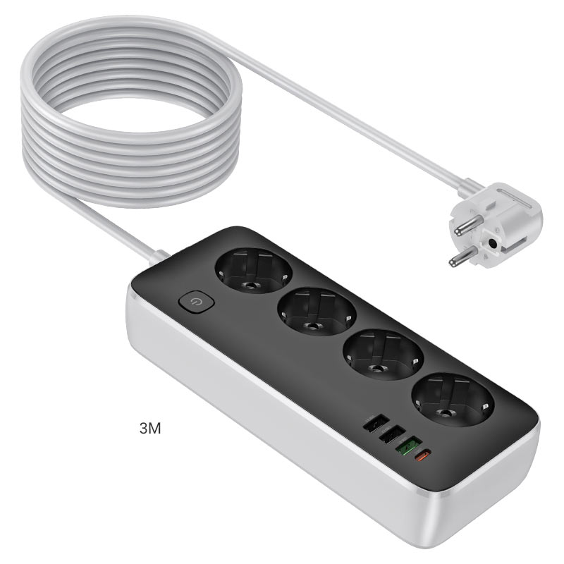 Power strip “AC22 Sunlight” PD30W 4 ports + 4 sockets EU / GER