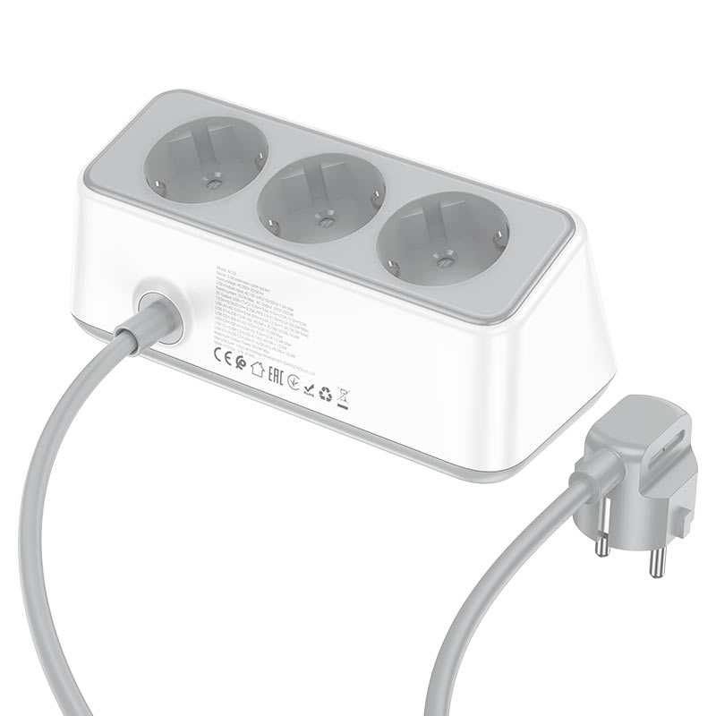 Power strip “AC23 Prominent” PD65W 4 ports + 3 sockets EU / GER