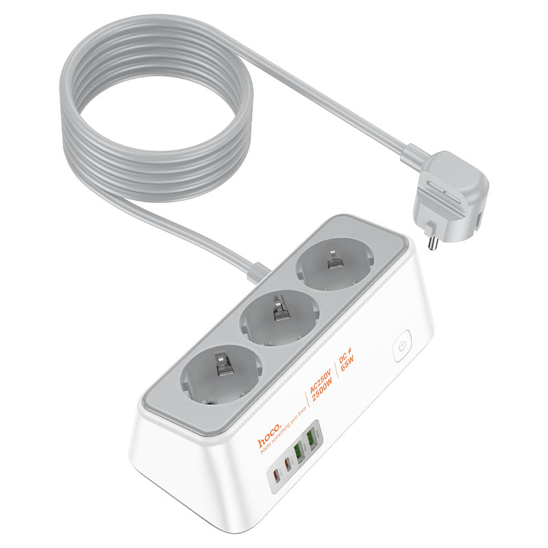 Power strip “AC23 Prominent” PD65W 4 ports + 3 sockets EU / GER