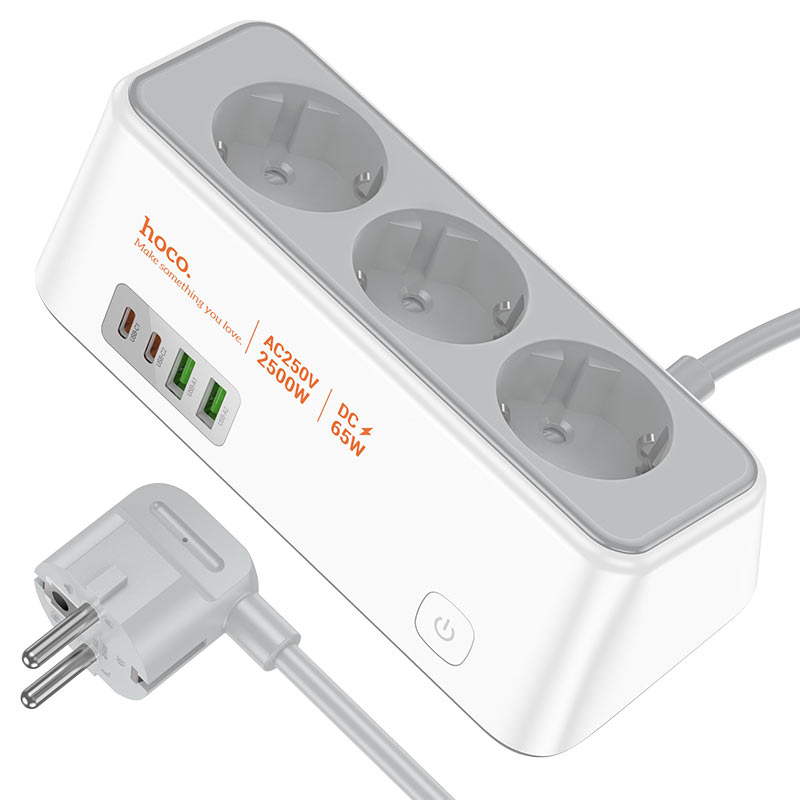 Power strip “AC23 Prominent” PD65W 4 ports + 3 sockets EU / GER