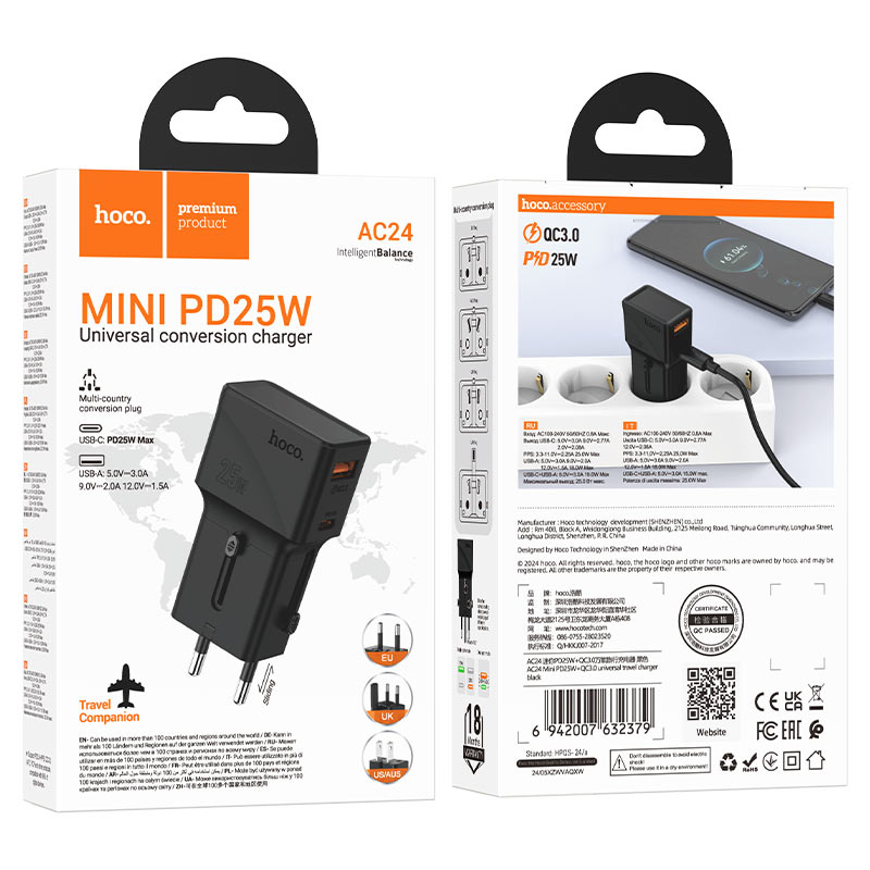 Conversion charger “AC24 Mini” PD25W EU / US / UK / AU