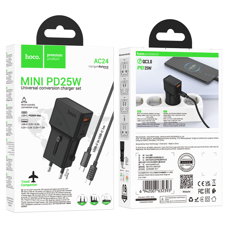 Conversion charger “AC24 Mini” PD25W EU / US / UK / AU