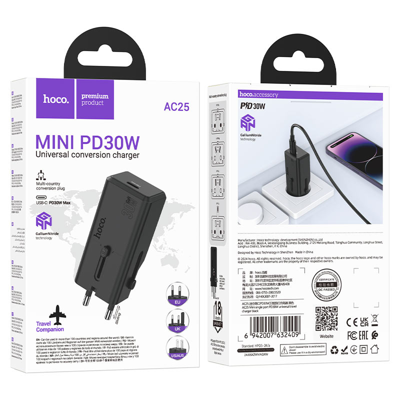 Conversion charger “AC25 Mini” PD30W EU / US / UK / AU