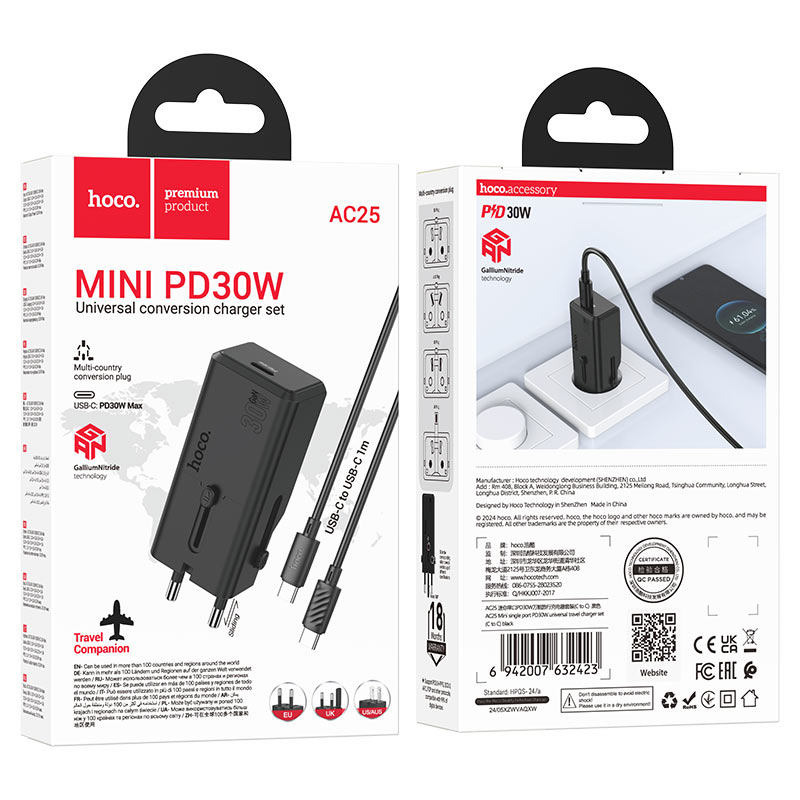 Conversion charger “AC25 Mini” PD30W EU / US / UK / AU