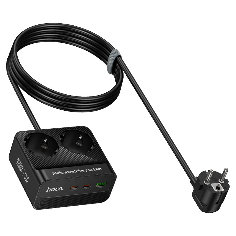 Power strip “AC27 Descanso” PD30W 3 ports + 2 sockets EU / GER