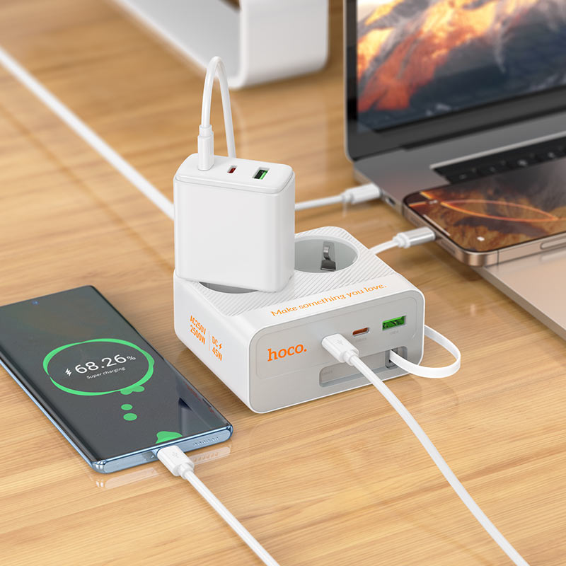 Power strip “AC28 Descanso” PD45W 4 outputs + 2 sockets EU / GER