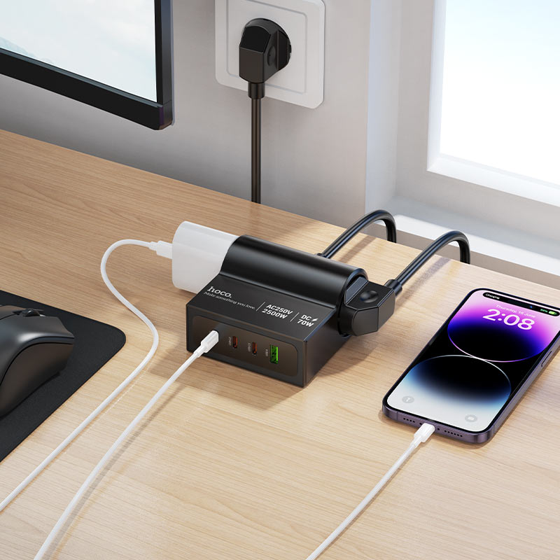 Power strip “AC34 Win” PD70W 4 ports + 2 sockets EU / GER