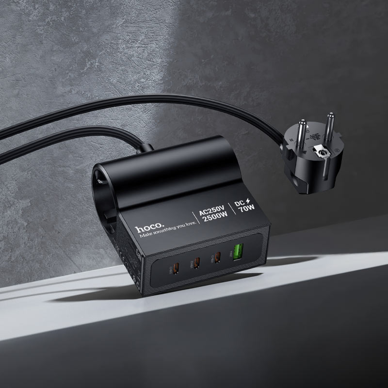 Power strip “AC34 Win” PD70W 4 ports + 2 sockets EU / GER