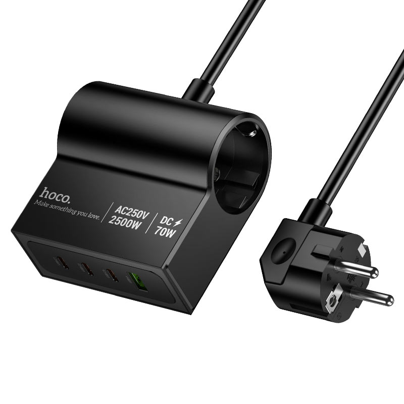 Power strip “AC34 Win” PD70W 4 ports + 2 sockets EU / GER