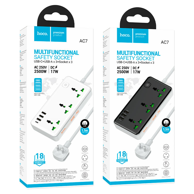 Power strip “AC7 Storm” 3 sockets US