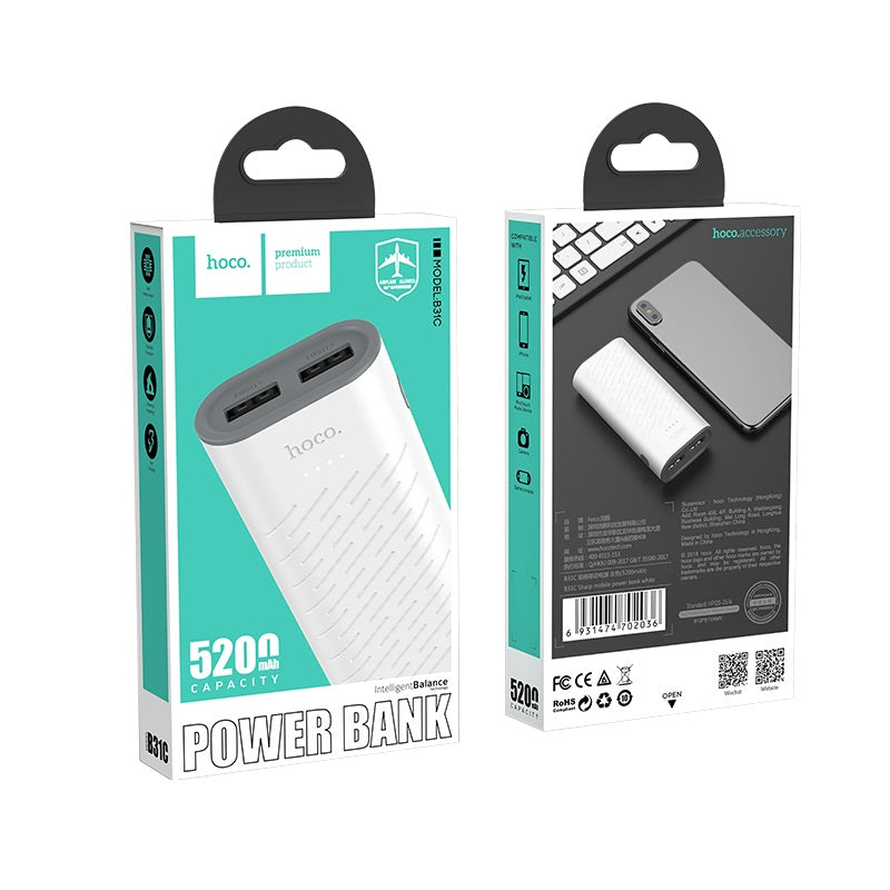 Power bank “B31C Sharp” 5200mAh dual USB output