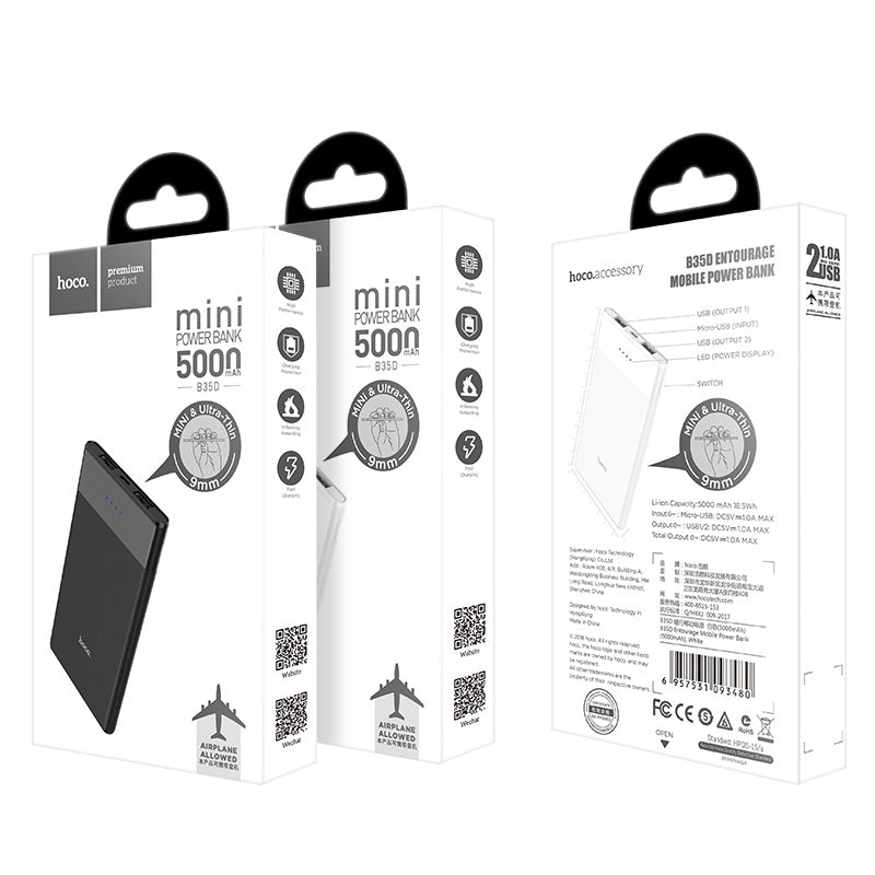 Power bank “B35D Entourage” 5000mAh dual USB output