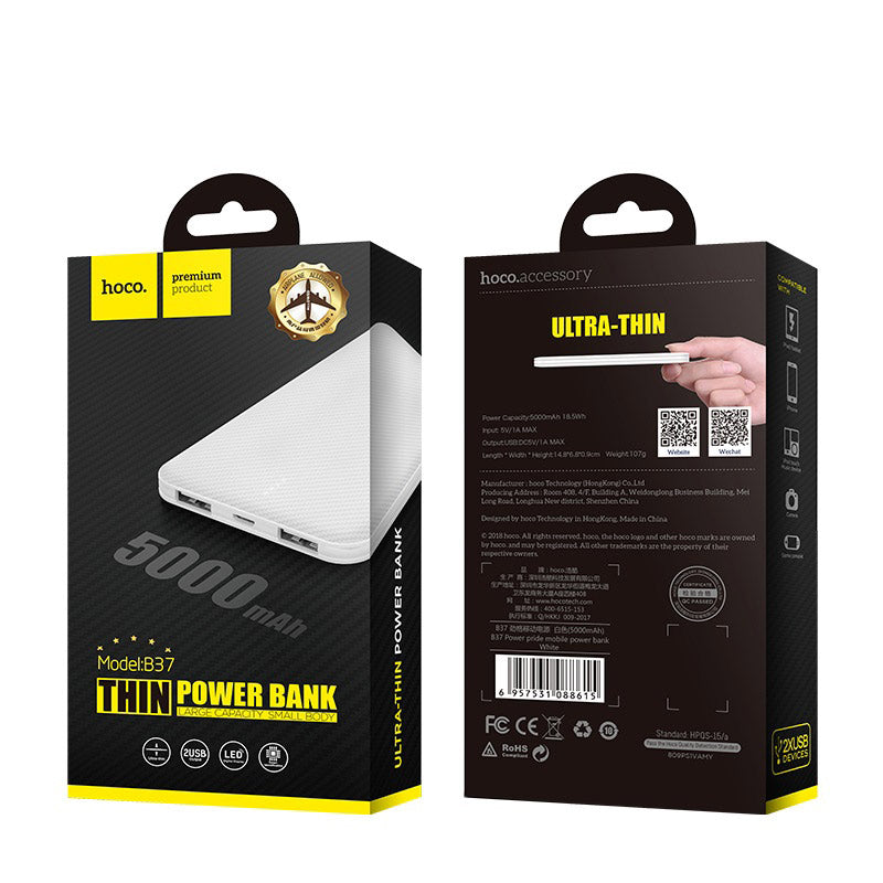 Power bank “B37 Persistent” 5000mAh dual USB